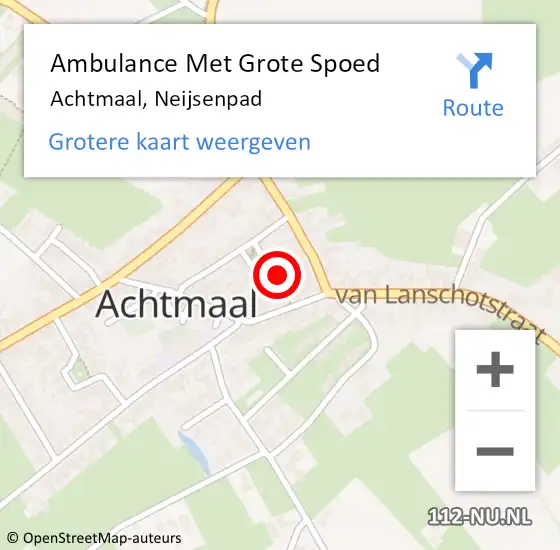 Locatie op kaart van de 112 melding: Ambulance Met Grote Spoed Naar Achtmaal, Neijsenpad op 23 september 2017 22:48