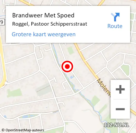 Locatie op kaart van de 112 melding: Brandweer Met Spoed Naar Roggel, Pastoor Schippersstraat op 23 september 2017 23:17