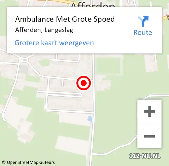 Locatie op kaart van de 112 melding: Ambulance Met Grote Spoed Naar Afferden, Langeslag op 23 september 2017 23:26