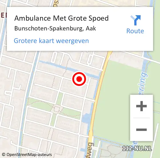 Locatie op kaart van de 112 melding: Ambulance Met Grote Spoed Naar Bunschoten-Spakenburg, Aak op 24 september 2017 00:26