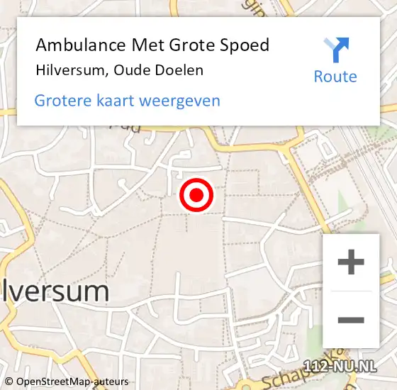 Locatie op kaart van de 112 melding: Ambulance Met Grote Spoed Naar Hilversum, Oude Doelen op 24 september 2017 01:14