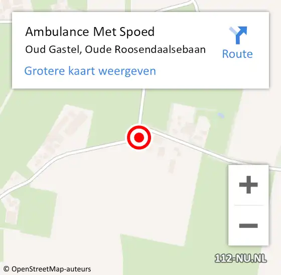 Locatie op kaart van de 112 melding: Ambulance Met Spoed Naar Oud Gastel, Oude Roosendaalsebaan op 24 september 2017 01:31