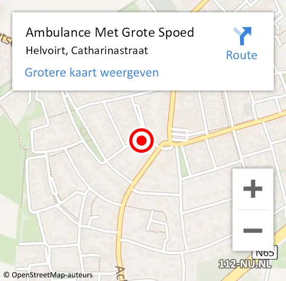 Locatie op kaart van de 112 melding: Ambulance Met Grote Spoed Naar Helvoirt, Catharinastraat op 24 september 2017 01:45