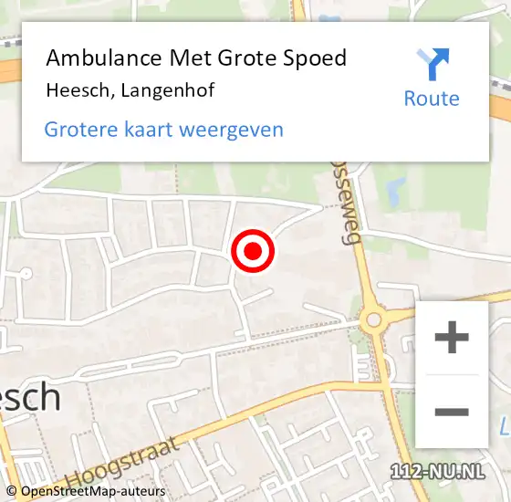 Locatie op kaart van de 112 melding: Ambulance Met Grote Spoed Naar Heesch, Langenhof op 24 september 2017 02:36