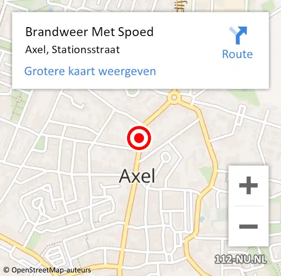 Locatie op kaart van de 112 melding: Brandweer Met Spoed Naar Axel, Stationsstraat op 24 september 2017 03:22