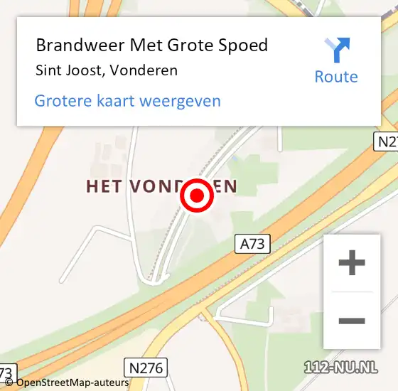 Locatie op kaart van de 112 melding: Brandweer Met Grote Spoed Naar Sint Joost, Vonderen op 24 september 2017 03:29