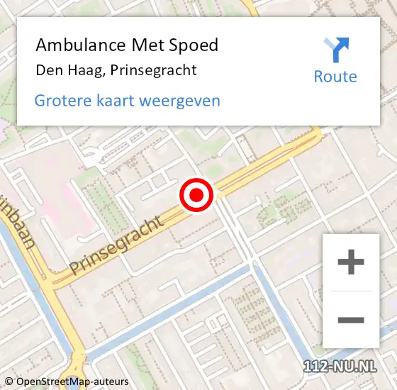 Locatie op kaart van de 112 melding: Ambulance Met Spoed Naar Den Haag, Prinsegracht op 24 september 2017 04:33