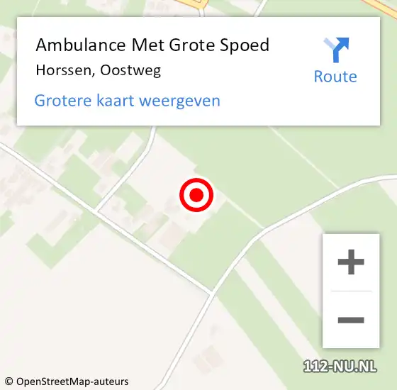 Locatie op kaart van de 112 melding: Ambulance Met Grote Spoed Naar Horssen, Oostweg op 24 september 2017 04:35