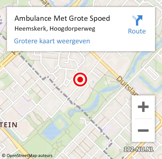 Locatie op kaart van de 112 melding: Ambulance Met Grote Spoed Naar Heemskerk, Hoogdorperweg op 24 september 2017 05:03