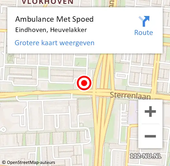 Locatie op kaart van de 112 melding: Ambulance Met Spoed Naar Eindhoven, Heuvelakker op 24 september 2017 06:59