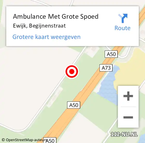 Locatie op kaart van de 112 melding: Ambulance Met Grote Spoed Naar Ewijk, Begijnenstraat op 24 september 2017 07:42