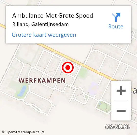 Locatie op kaart van de 112 melding: Ambulance Met Grote Spoed Naar Rilland, Galentijnsedam op 24 september 2017 07:51