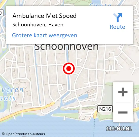 Locatie op kaart van de 112 melding: Ambulance Met Spoed Naar Schoonhoven, Haven op 24 september 2017 08:17