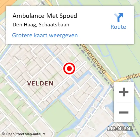 Locatie op kaart van de 112 melding: Ambulance Met Spoed Naar Den Haag, Schaatsbaan op 24 september 2017 08:22