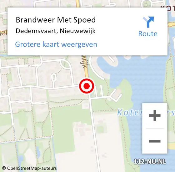 Locatie op kaart van de 112 melding: Brandweer Met Spoed Naar Dedemsvaart, Nieuwewijk op 26 september 2017 20:10