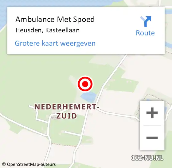 Locatie op kaart van de 112 melding: Ambulance Met Spoed Naar Heusden, Kasteellaan op 26 september 2017 20:54