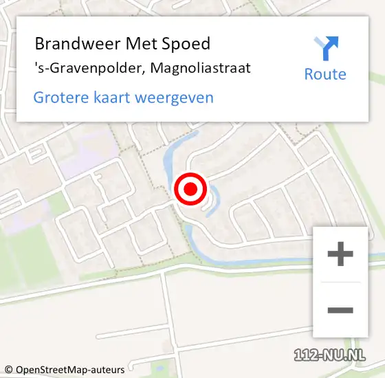 Locatie op kaart van de 112 melding: Brandweer Met Spoed Naar 's-Gravenpolder, Magnoliastraat op 26 september 2017 21:32