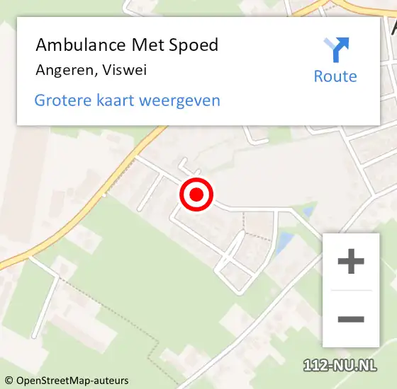 Locatie op kaart van de 112 melding: Ambulance Met Spoed Naar Angeren, Viswei op 26 september 2017 21:49