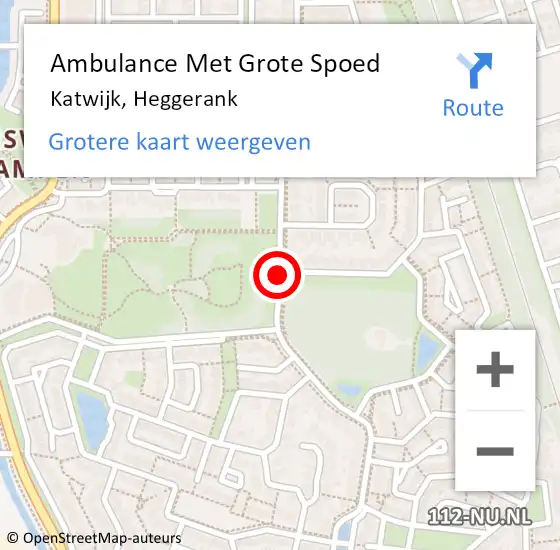 Locatie op kaart van de 112 melding: Ambulance Met Grote Spoed Naar Katwijk, Heggerank op 26 september 2017 23:59