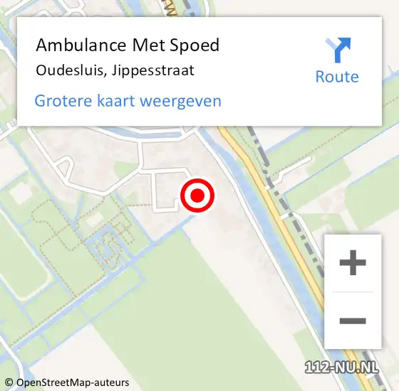 Locatie op kaart van de 112 melding: Ambulance Met Spoed Naar Oudesluis, Jippesstraat op 27 september 2017 00:49