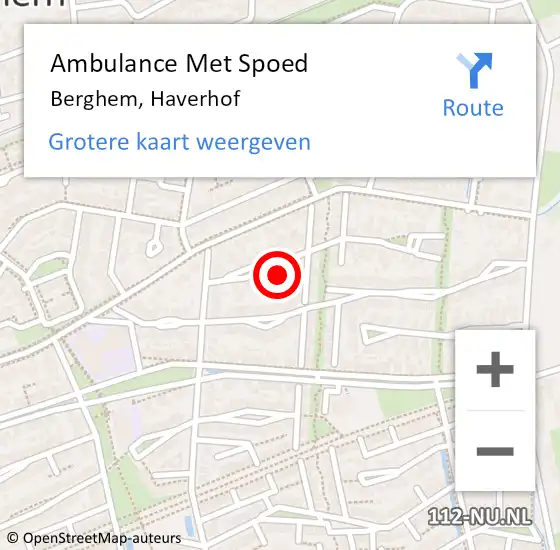 Locatie op kaart van de 112 melding: Ambulance Met Spoed Naar Berghem, Haverhof op 27 september 2017 07:01