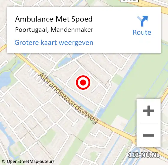 Locatie op kaart van de 112 melding: Ambulance Met Spoed Naar Poortugaal, Mandenmaker op 27 september 2017 08:42