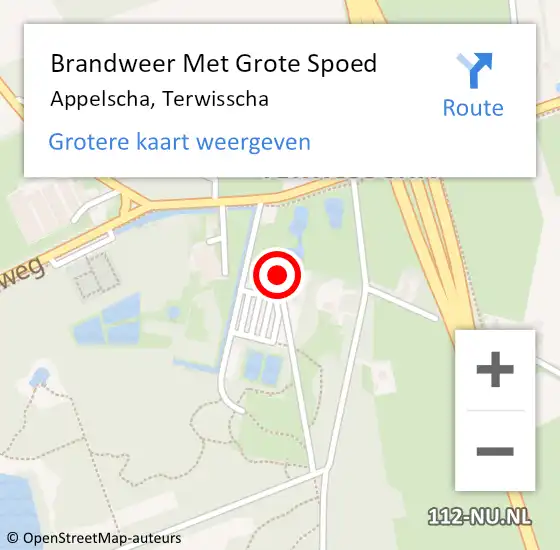 Locatie op kaart van de 112 melding: Brandweer Met Grote Spoed Naar Appelscha, Terwisscha op 27 september 2017 09:06