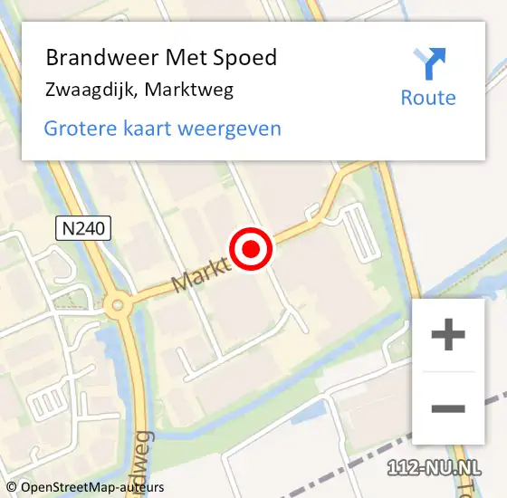 Locatie op kaart van de 112 melding: Brandweer Met Spoed Naar Zwaagdijk, Marktweg op 2 februari 2014 14:41