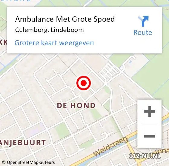 Locatie op kaart van de 112 melding: Ambulance Met Grote Spoed Naar Culemborg, Lindeboom op 27 september 2017 09:14