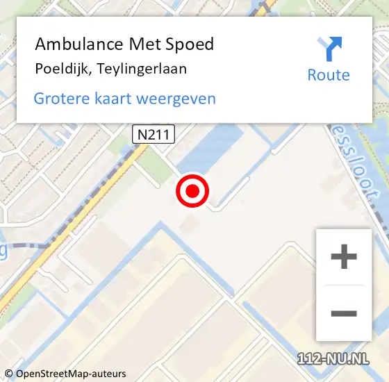 Locatie op kaart van de 112 melding: Ambulance Met Spoed Naar Poeldijk, Teylingerlaan op 27 september 2017 10:15