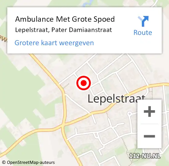 Locatie op kaart van de 112 melding: Ambulance Met Grote Spoed Naar Lepelstraat, Pater Damiaanstraat op 21 september 2013 07:47