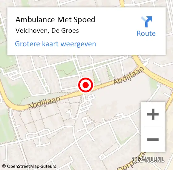 Locatie op kaart van de 112 melding: Ambulance Met Spoed Naar Veldhoven, De Groes op 27 september 2017 11:40