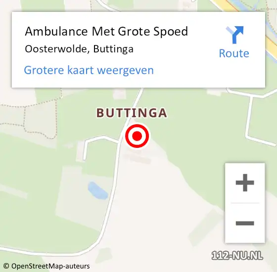 Locatie op kaart van de 112 melding: Ambulance Met Grote Spoed Naar Oosterwolde, Buttinga op 27 september 2017 12:02