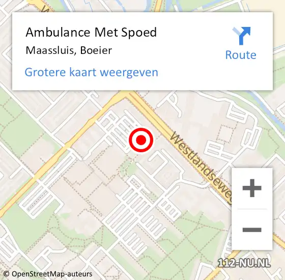 Locatie op kaart van de 112 melding: Ambulance Met Spoed Naar Maassluis, Boeier op 27 september 2017 12:48