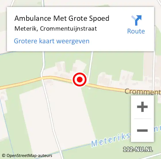 Locatie op kaart van de 112 melding: Ambulance Met Grote Spoed Naar Meterik, Crommentuijnstraat op 2 februari 2014 15:15