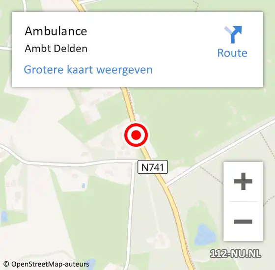 Locatie op kaart van de 112 melding: Ambulance Ambt Delden op 2 februari 2014 15:21