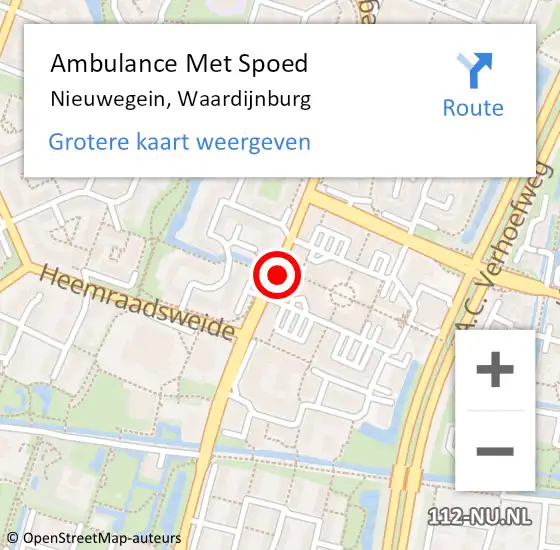 Locatie op kaart van de 112 melding: Ambulance Met Spoed Naar Nieuwegein, Waardijnburg op 27 september 2017 15:39