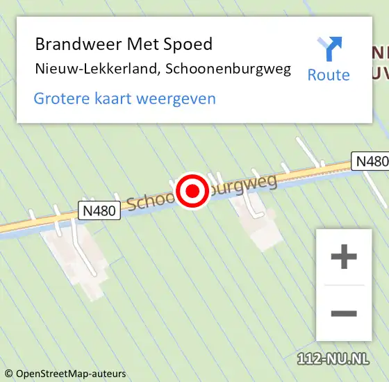 Locatie op kaart van de 112 melding: Brandweer Met Spoed Naar Nieuw-Lekkerland, Schoonenburgweg op 27 september 2017 16:29