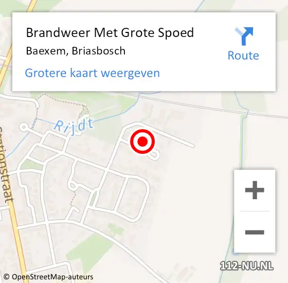 Locatie op kaart van de 112 melding: Brandweer Met Grote Spoed Naar Baexem, Briasbosch op 27 september 2017 17:34