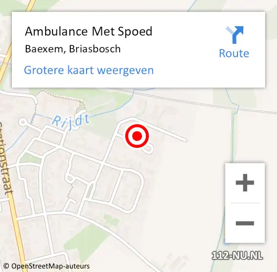 Locatie op kaart van de 112 melding: Ambulance Met Spoed Naar Baexem, Briasbosch op 27 september 2017 17:35