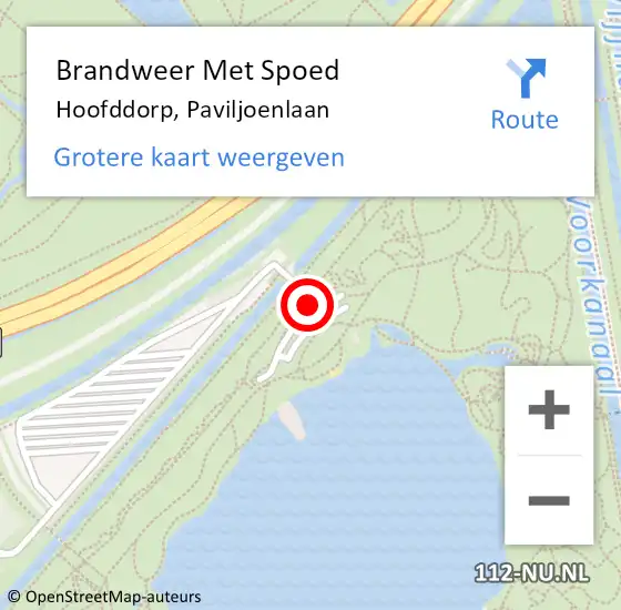 Locatie op kaart van de 112 melding: Brandweer Met Spoed Naar Hoofddorp, Paviljoenlaan op 27 september 2017 17:58