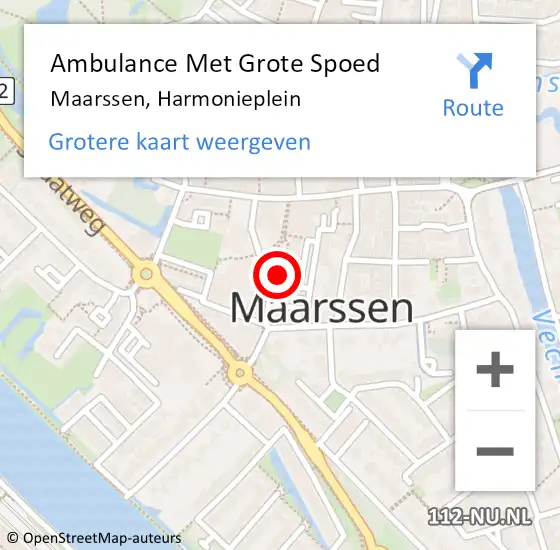 Locatie op kaart van de 112 melding: Ambulance Met Grote Spoed Naar Maarssen, Harmonieplein op 27 september 2017 18:33