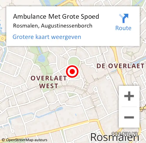 Locatie op kaart van de 112 melding: Ambulance Met Grote Spoed Naar Rosmalen, Augustinessenborch op 27 september 2017 19:29