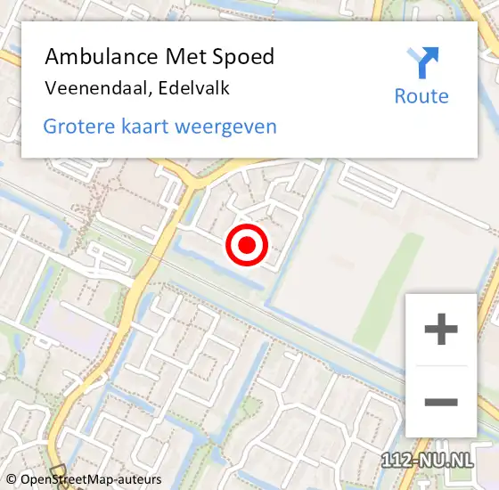 Locatie op kaart van de 112 melding: Ambulance Met Spoed Naar Veenendaal, Edelvalk op 27 september 2017 19:50