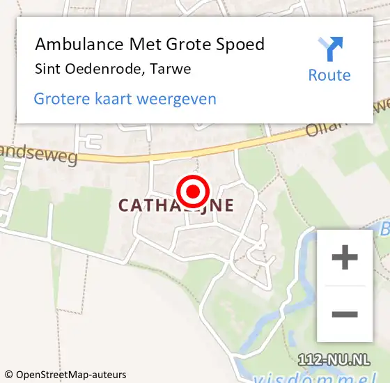 Locatie op kaart van de 112 melding: Ambulance Met Grote Spoed Naar Sint Oedenrode, Tarwe op 27 september 2017 20:54