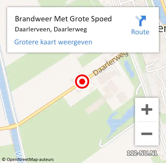 Locatie op kaart van de 112 melding: Brandweer Met Grote Spoed Naar Daarlerveen, Daarlerweg op 27 september 2017 22:32
