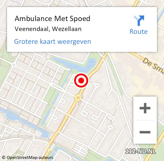 Locatie op kaart van de 112 melding: Ambulance Met Spoed Naar Veenendaal, Wezellaan op 28 september 2017 00:11