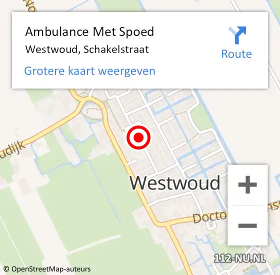 Locatie op kaart van de 112 melding: Ambulance Met Spoed Naar Westwoud, Schakelstraat op 28 september 2017 06:32