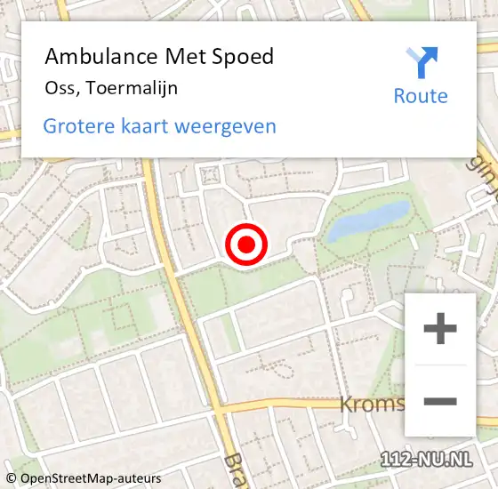 Locatie op kaart van de 112 melding: Ambulance Met Spoed Naar Oss, Toermalijn op 28 september 2017 07:59