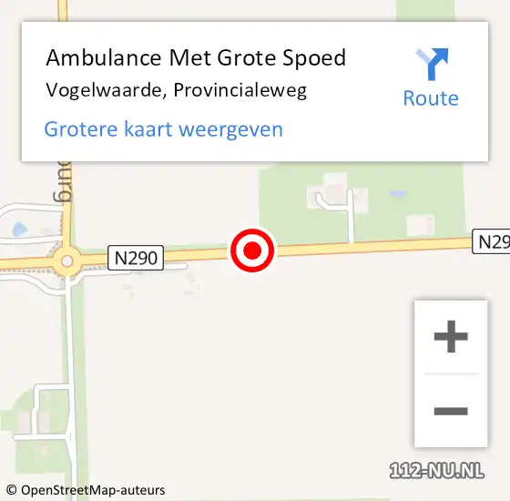 Locatie op kaart van de 112 melding: Ambulance Met Grote Spoed Naar Vogelwaarde, Provincialeweg op 28 september 2017 07:59